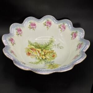 Antique MZ Austria Habsburg China porcelain large serving bowl